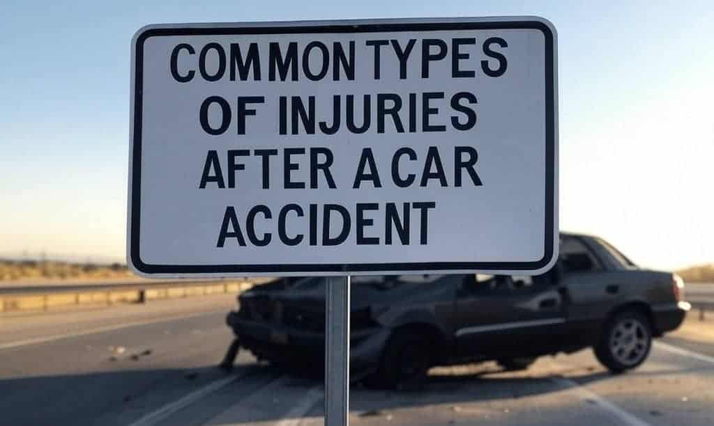 Bar chart showing common types of injuries in Atlanta car accidents, including fractured bones, spinal cord injuries, and more